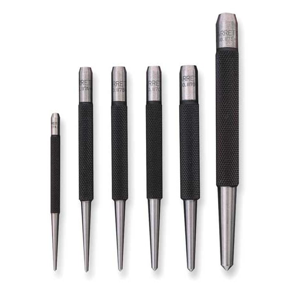 Starrett Center Punch Set, Steel, 5 pcs. - S117PC