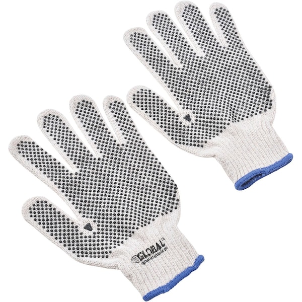 Guantes de punto con puntos de PVC para industria global, a dos caras, color negro, extra grande, 1 docena - 708351XL