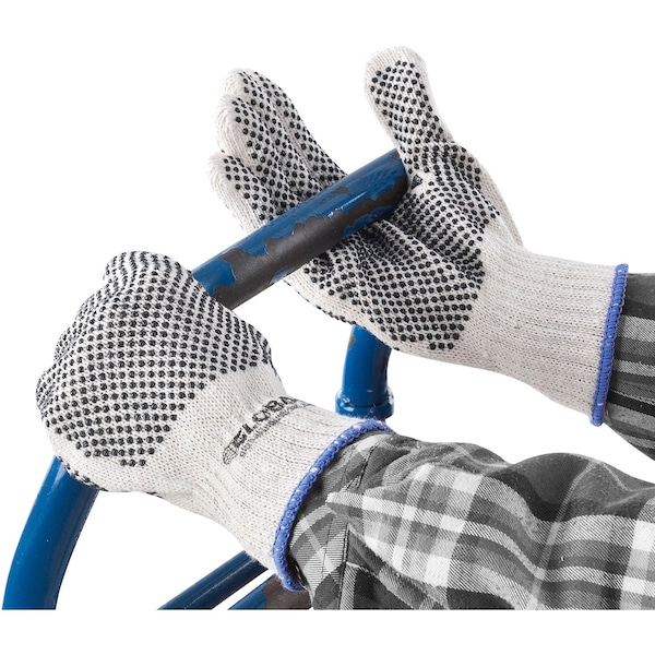 Guantes de punto con puntos de PVC para industria global, a dos caras, color negro, extra grande, 1 docena - 708351XL