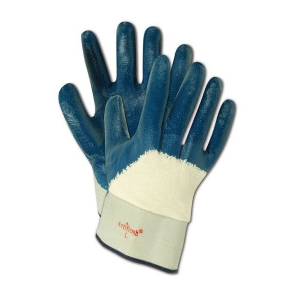 Guantes recubiertos de nitrilo Magid MultiMaster 1591P con puño de seguridad, M, 12 piezas - 1591P-M