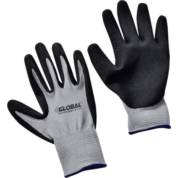 Guantes recubiertos de nitrilo con espuma Ultra-Grip para uso industrial a nivel global, en color gris/negro, tamaño extra grande - 708345XL.