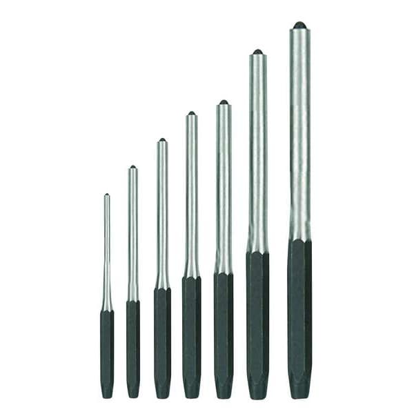 Westward Roll Pin Punch Set, 1/16 To 5/16 In, 7 Pc - 2AJL9
