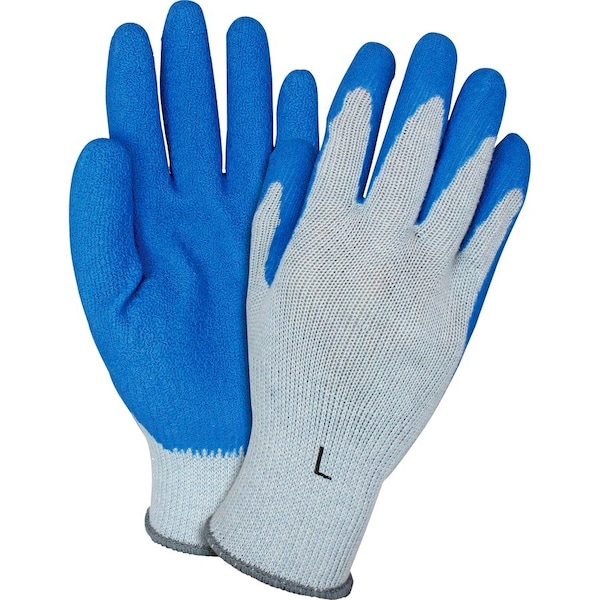 Guantes de zona de seguridad, recubiertos de látex, tejido, grande, 72 pares/CT, azul/gris, PK6 - SZNGRSLLGCT