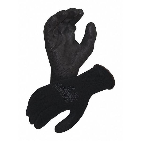 Guantes de Nylon de 13 ga. Economía de la Marca Azusa, con Recubrimiento de Palma de Poliuretano, Negro, Talla S - N10556