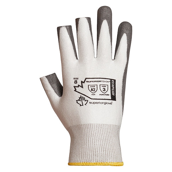 Guante recubierto de Superior Glove, dedos descubiertos, talla 6, PR - SSXPU3OF-6