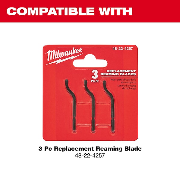 Milwaukee Tool Reaming Pen, Heat Treated Blade, Metal, Black Oxide Coated - 48-22-4255