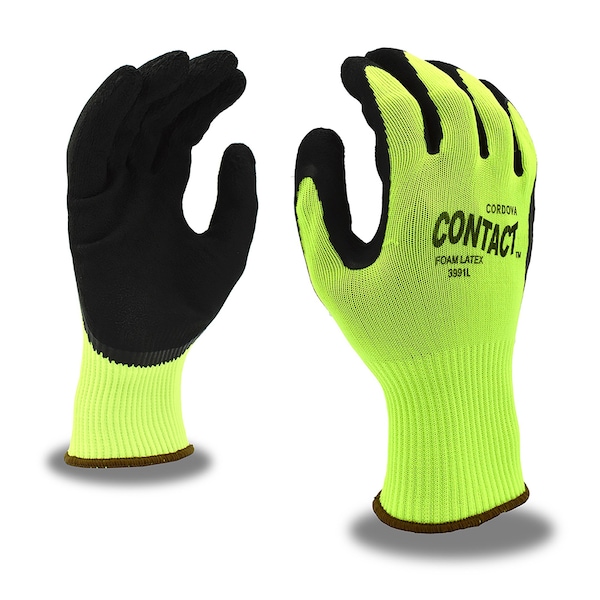 Guantes de contacto recubiertos de espuma de látex para máquinas de punto, talla XL, paquete de 12 - 3991XL