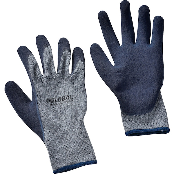 Guantes recubiertos de látex espumado Ultra-Grip para uso industrial a nivel mundial, tejido de poliéster/algodón, negro/gris, XL - 708349XL