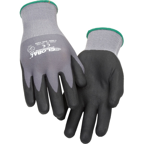 Guantes de nylon recubiertos de nitrilo con microespuma industrial global, calibre 15, tamaño mediano - 708122M
