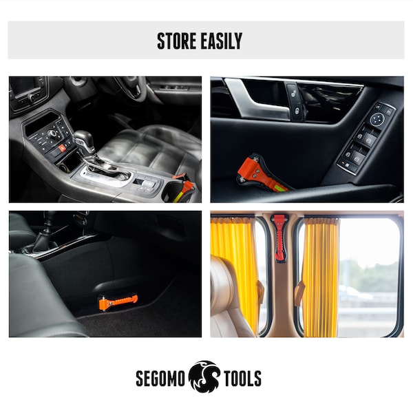 Segomo Tools 2x Emergency Escape Safety Hammers, Car Window Breaker, Seat Belt Cutter - T07021