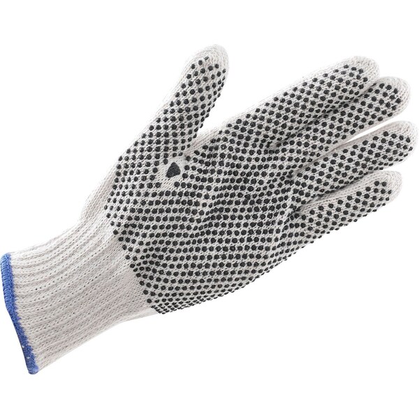 Guantes tejidos con puntos de PVC, industrial global, un solo lado, negro, extra grande, 1 docena - 708352XL