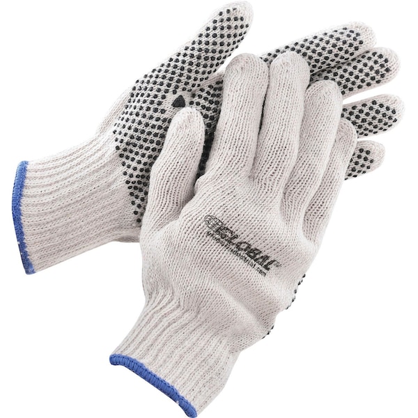 Guantes tejidos con puntos de PVC, industrial global, un solo lado, negro, extra grande, 1 docena - 708352XL