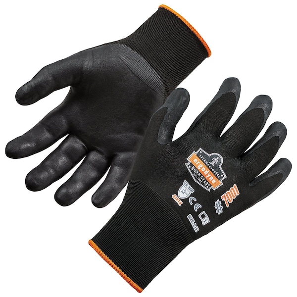 Guantes negros recubiertos con nitrilo resistente a la abrasión Ergodyne 7001 L - 17954