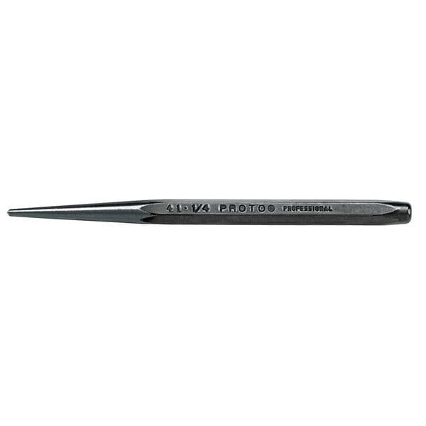 Proto Center Punch, S2, 1/4 x 4-3/4 In, Black - J411/4S2