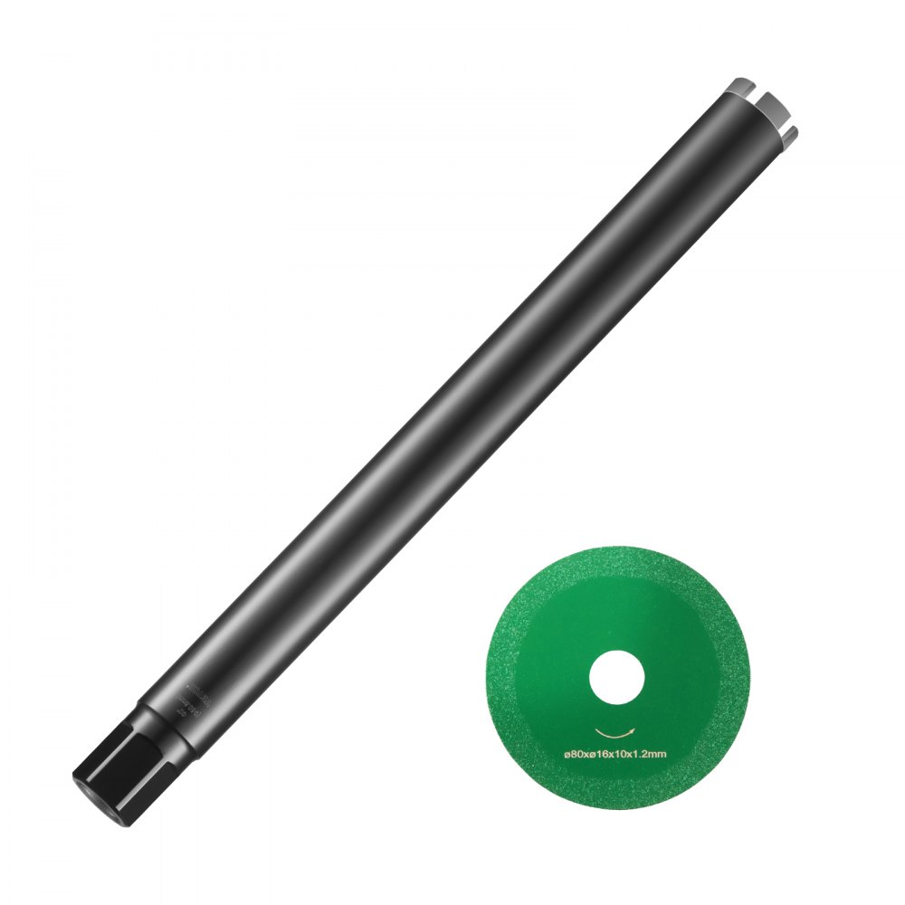 VEVOR Core Drill Bit, 2" Wet Diamond Core Drill Bits, 14" Drilling Depth Concrete Core Drill Bit with Saw Blade, 1-1/4"-7 Inner Thread, Laser Welding, Diamond Wet Coring Bit for Concrete Brick - JGSQXZTSS50M1V8NXV0