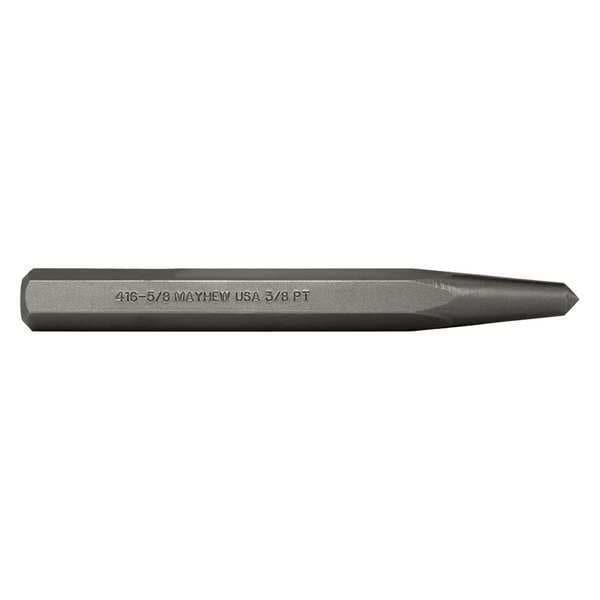 Mayhew Select Center Punch, 6-1/4 in L, Steel, Shot Blast - 74004