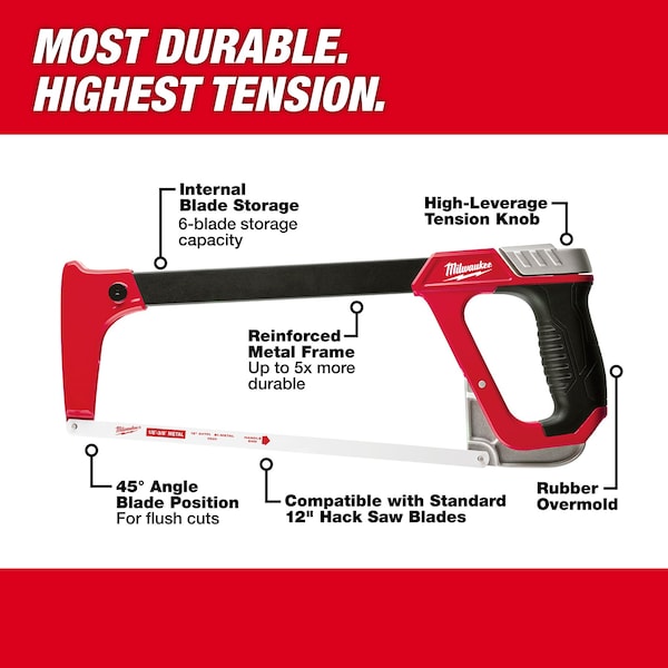 Milwaukee Tool 12 in. High Tension Hacksaw - 48-22-0050
