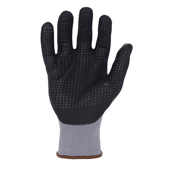 Guantes de trabajo de nylon/ spandex 15 ga.Gray Duradex de Azusa Safety, recubrimiento de nitrilo negro 3/4 y palma punteada, talla S - DX1060.