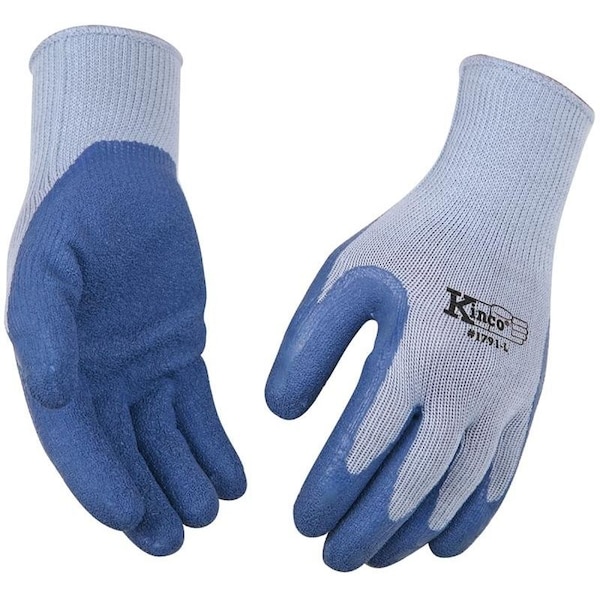 Guantes recubiertos de Kinco, para hombre, M, de 7 a 8 pulgadas de largo, puño de muñeca de punto, recubrimiento de látex, guante de algodón/poliéster - 1791-M