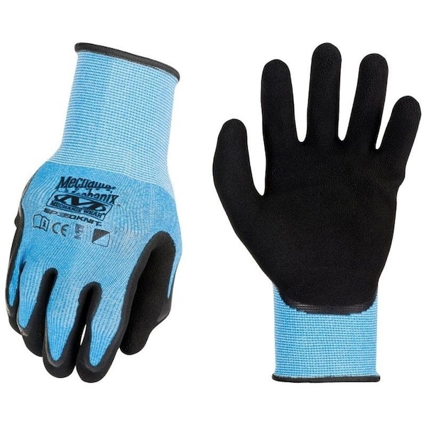 Guantes de trabajo Mechanix Wear CoolMax SpeedKnit, para hombre, L, XL, recubrimiento de látex, azul - S1CB-03-540
