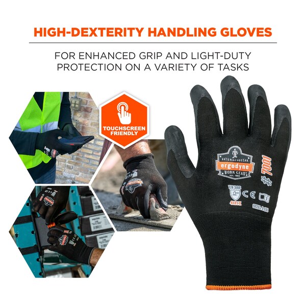 Guantes recubiertos de nitrilo Proflex By Ergodyne 7021, 144 pares, color lima, tamaño 2XL, 144 piezas - 17856