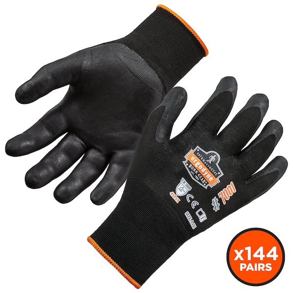 Guantes recubiertos de nitrilo Proflex By Ergodyne 7021, 144 pares, color lima, tamaño 2XL, 144 piezas - 17856