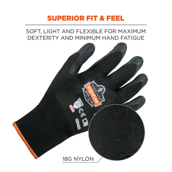 Guantes recubiertos de nitrilo Proflex By Ergodyne 7021, 144 pares, color lima, tamaño 2XL, 144 piezas - 17856