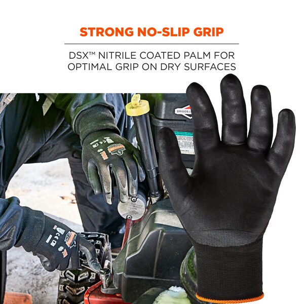 Guantes recubiertos de nitrilo Proflex By Ergodyne 7021, 144 pares, color lima, tamaño 2XL, 144 piezas - 17856
