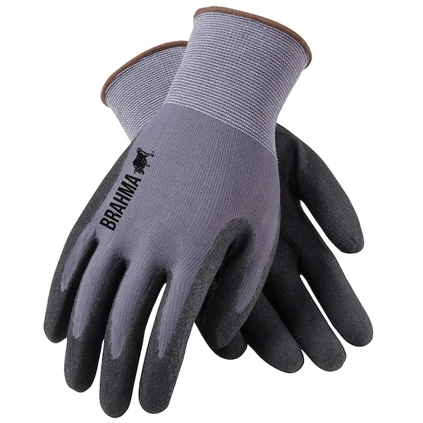 Guante de microespuma sin costuras Brahma gris de tamaño extra grande, recubierto de nitrilo - WA9184A de Safety Works