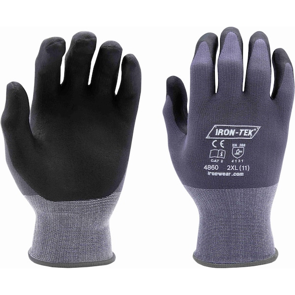 Guante Ironwear Iron-Tek de 15 ga resistente a rasgaduras | Revestimiento de espuma de nitrilo con puño extendido | Costuras reforzadas PR - 4860-2XL.