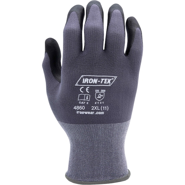 Guante Ironwear Iron-Tek de 15 ga resistente a rasgaduras | Revestimiento de espuma de nitrilo con puño extendido | Costuras reforzadas PR - 4860-2XL.