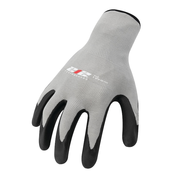 Guantes de trabajo multipropósito con palma de nitrilo espumado sin costuras en gris, tamaño 2XGrande - SFN-06-012