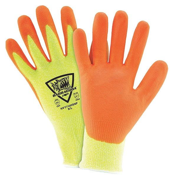 Guantes recubiertos con nitrilo de espuma para alta visibilidad, cobertura de palma, naranja/amarillo, XL, PR - HVY710HSNF/XL