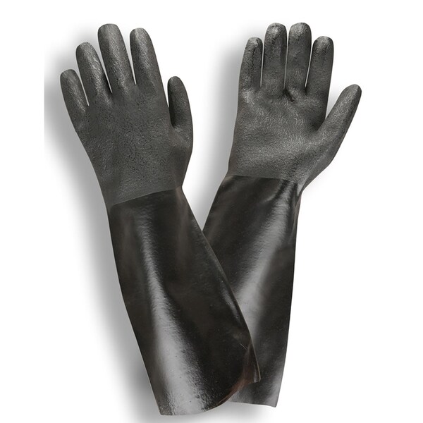 Guantes Negros de PVC Doble Revestimiento, Agarre Grabado, Forro Entrelazado Cordova - 18 Pulgadas, Paquete de 12 - 5118I