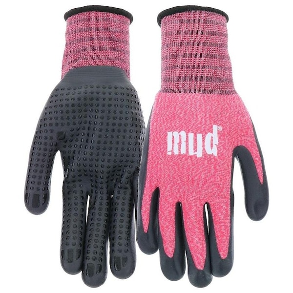 Guantes recubiertos MD31011WWSM de lodo, para mujer, talla chica, con recubrimiento de nitrilo, color sandía - MD31011W-WSM