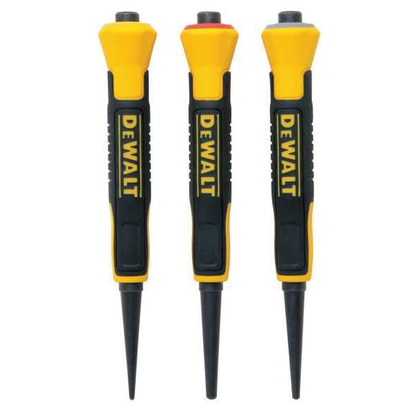 Dewalt Nail Set, 1/32, 2/32, 3/32 in, 4 in L, 3 Pc - DWHT58018