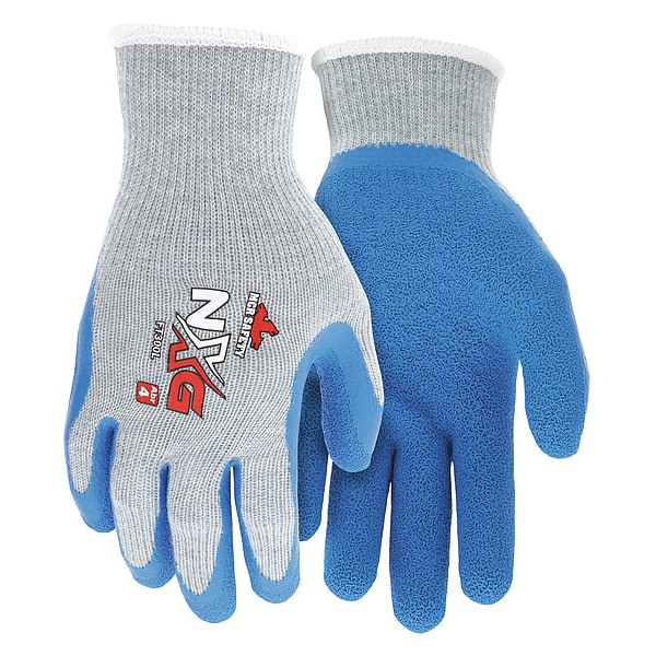 Guantes recubiertos de látex natural Mcr Safety, cobertura de 3/4, azul/blanco, XL, PR - FG305XL