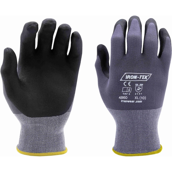 Guante Ironwear Iron-Tek de 15 ga resistente a desgarros | Revestimiento de espuma de nitrilo con puño extendido | Costuras reforzadas PR - 4860-XL