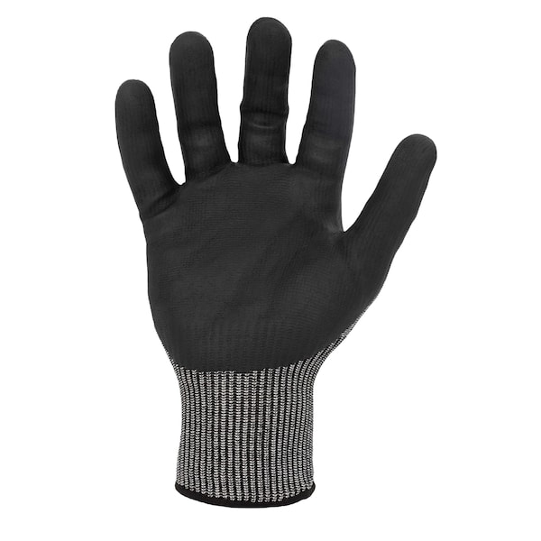 Guante de trabajo sin costuras con revestimiento de espuma de nitrilo y compatible con pantallas táctiles en negro y gris, tamaño 2X-Grande, paquete de 12 unidades - SC5A-06-012