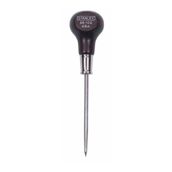 Stanley Wood Handle Scratch Awl, Tip Size 3/16 in, Overall Length 6 1/16 in, Red - 69-122