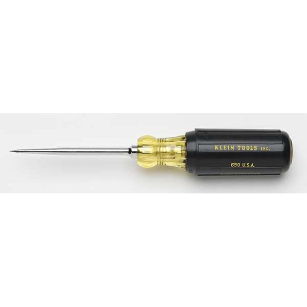 Klein Tools Cushion Grip Scratch Awl, Tip Size 3 1/2 in, Overall Length 7 7/8 in, Yellow/Black - 650