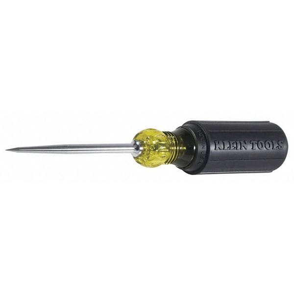 Klein Tools Cushion Grip Scratch Awl, Tip Size 3 1/2 in, Overall Length 7 7/8 in, Yellow/Black - 650