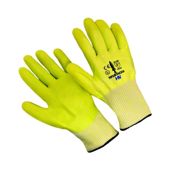 Guante Seattle Glove Hivis con revestimiento de nitrilo en la palma y forro HPPE - Grande, paquete de 12 - HV-L