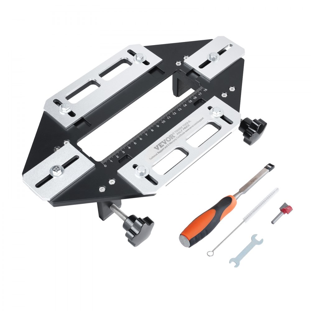 VEVOR Door Hinge Jig, Aluminum Alloy Woodworking Hole Opener, Slotting Locator, Flexible Wooden Door Hinge Hole Guide, Hinge Template Jig for Door Hinge Groove and Door Lock Installation - JLDWKKQTSJLKNLYWYV0