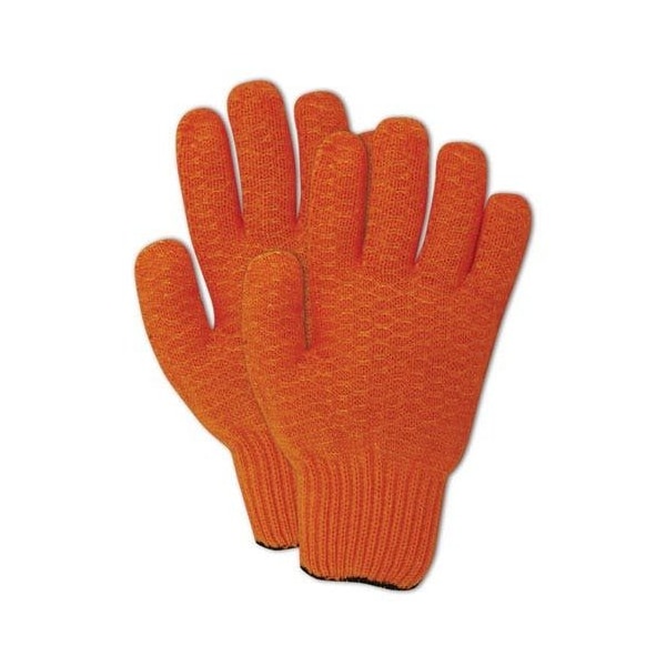 Guantes tejidos a máquina reversibles recubiertos con patrón de naranja Magid MultiMaster 5930CC CrissCross, paquete de 12 - talla L 4707