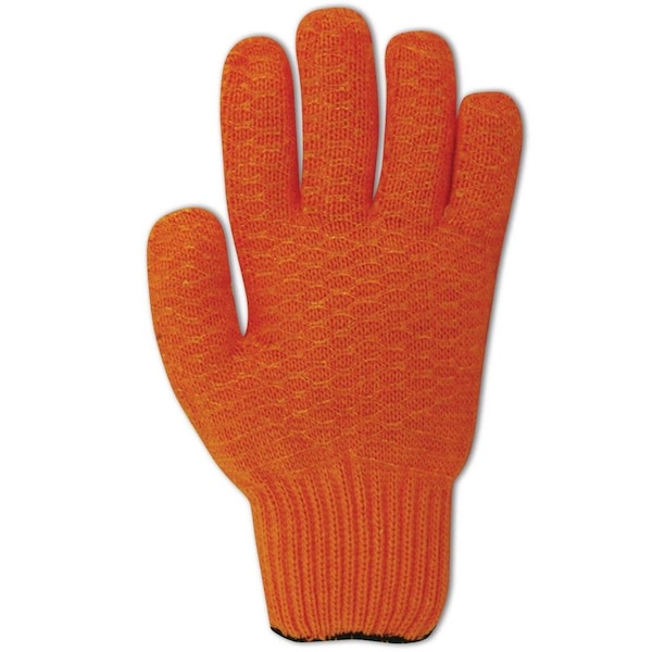 Guantes tejidos a máquina reversibles recubiertos con patrón de naranja Magid MultiMaster 5930CC CrissCross, paquete de 12 - talla L 4707