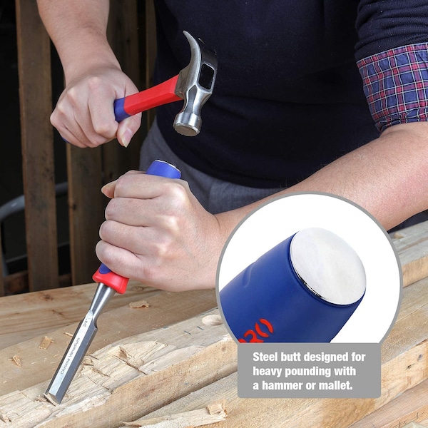 Prime-Line Hardened and Tempered Steel Wood Chisel, 1 Inch Wide Blade, Single Pack - W043007