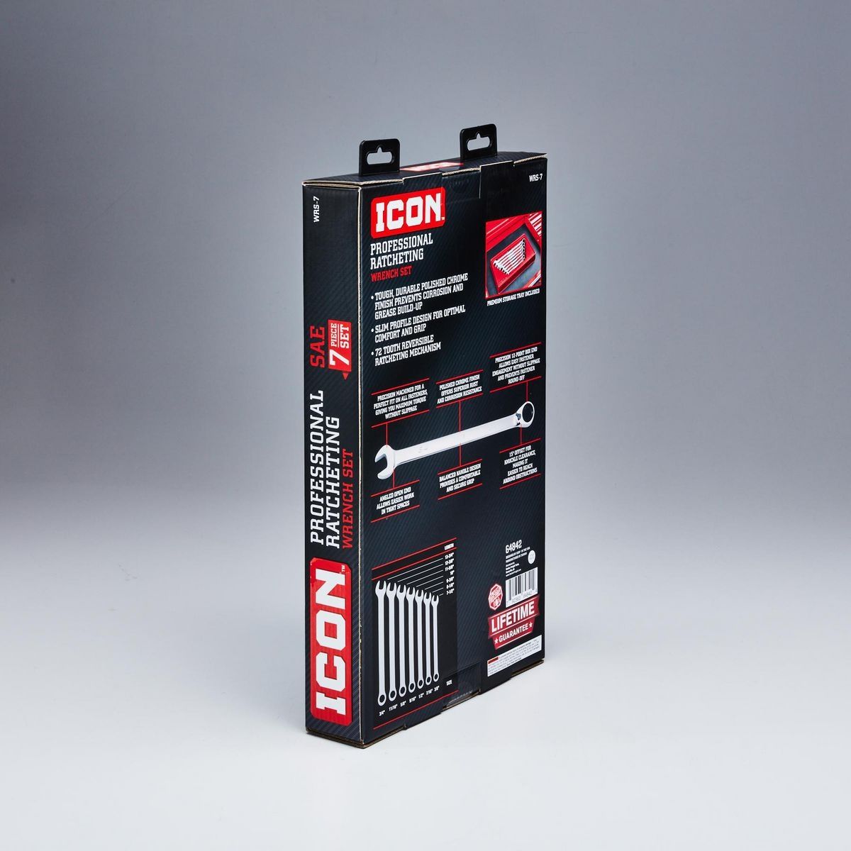 Juego de llaves de combinación de trinquete SAE profesional Icon, 7 piezas - 64842