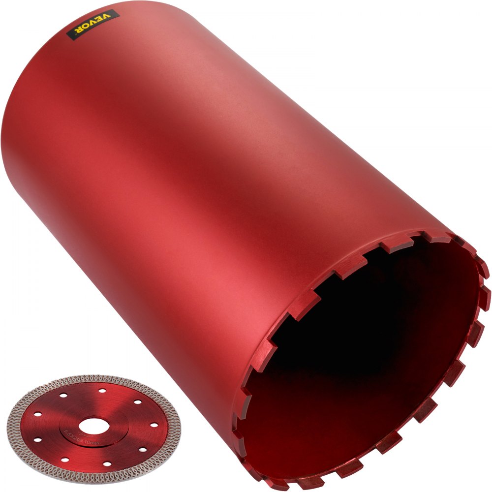 VEVOR Diamond Core Drill, 10"/254mm Diameter Core Drill Bit, 14"/355mm Concrete Core Drill Bit, 5/8"-11 Thread Core Bit, Dry/Wet Drill Core Bits w/a Blade, Diamond Wet Coring Bit For Concrete Brick - JGSKZYC1014IN930OV0