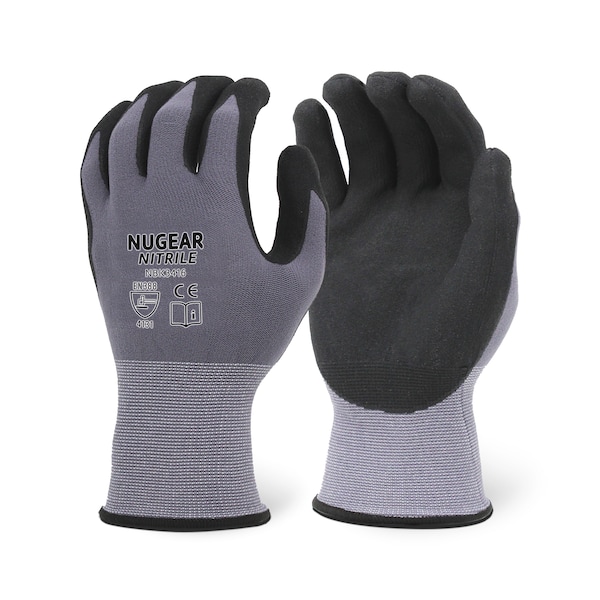 Guante recubierto de nitrilo de microespuma premium Nugear, nylon gris, S - NBK3416S3.